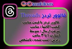 فالوور تردز Threads - (استارت 0-3)(سرعت مناسب)(کیفیت مناسب) - 298,000 تومان