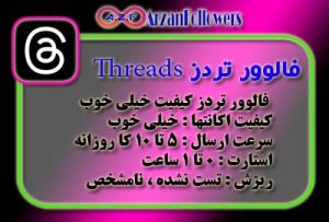 فالوور تردز Threads - (استارت فوری)(سرعت عالی)(کیفیت خوب) - 374,000 تومان